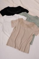 Remera manga corta lycra puntilla - tacha broderie "SAFARI"