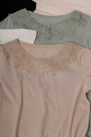 Remera manga corta lycra puntilla - tacha broderie "SAFARI"