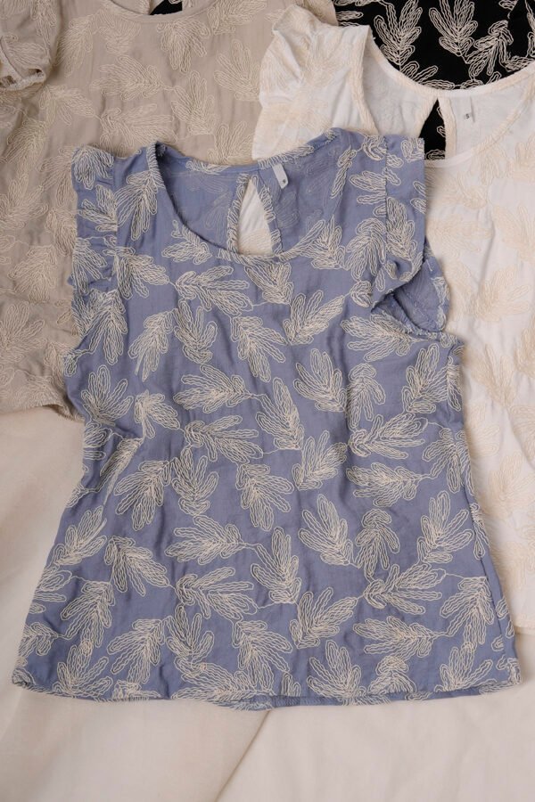 Musculosa gota lino broderie "GALU"