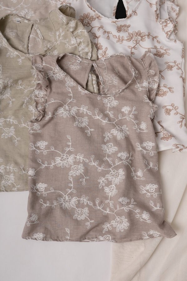 Musculosa gota lino broderie "MARISA"