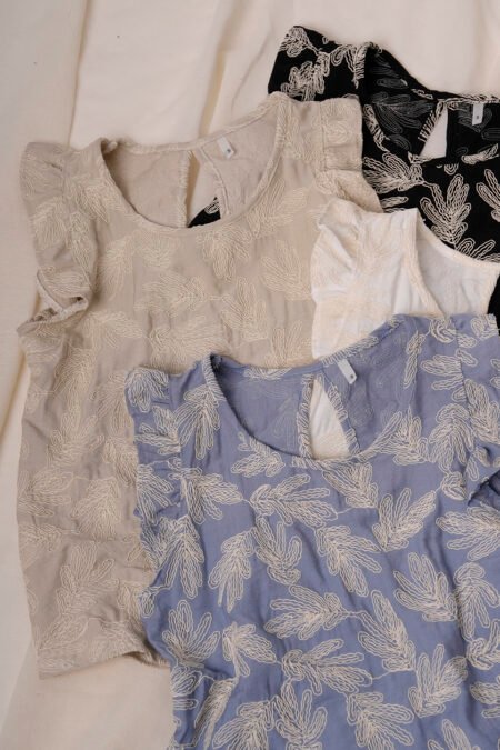 Musculosa gota lino broderie "GALU" - Imagen 4