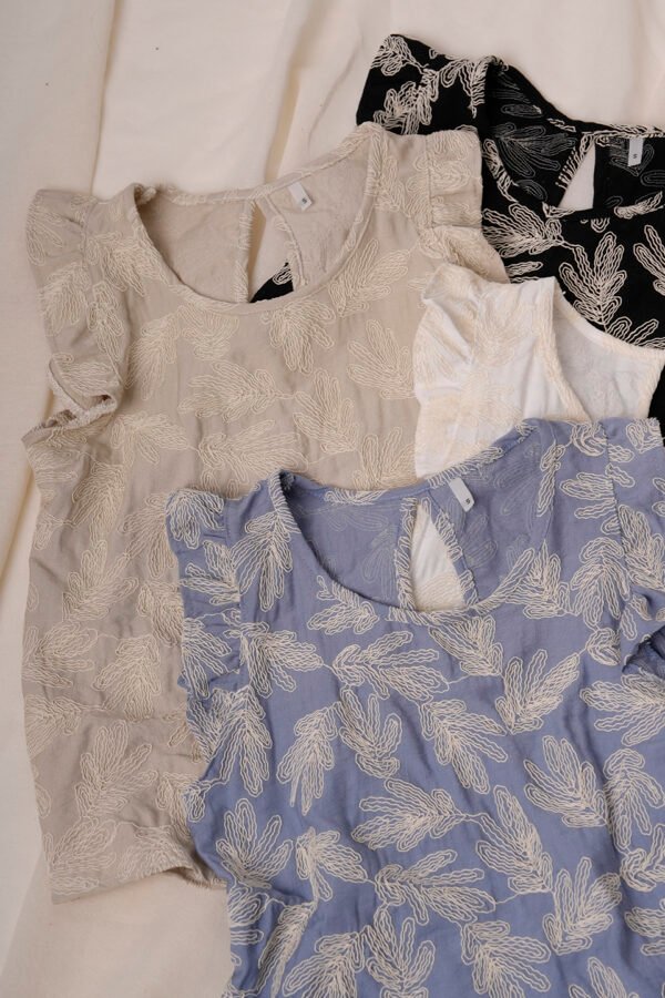 Musculosa gota lino broderie "GALU"