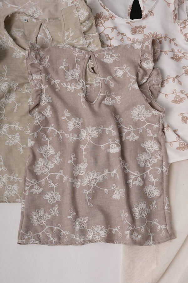 Musculosa gota lino broderie "MARISA"