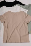 Remera manga corta lycra puntilla-tacha broderie "PALOMA"