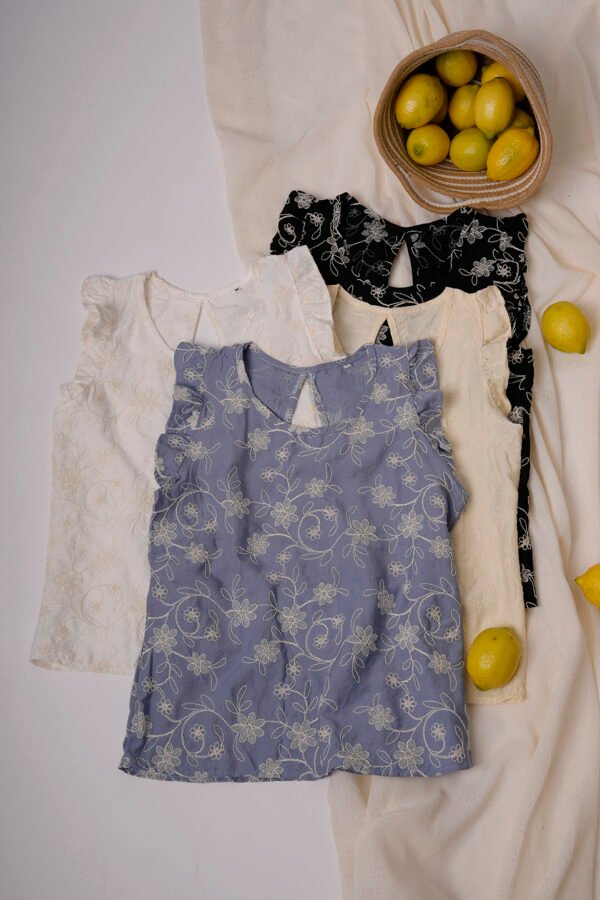 Musculosa gota lino broderie "VANE"