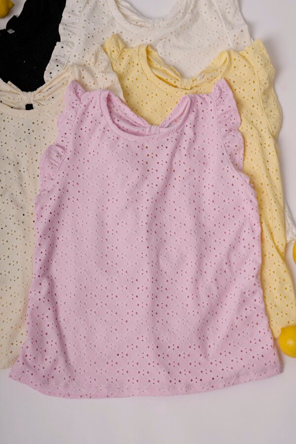 Musculosa gota con moño atras broderie punto "TERE"