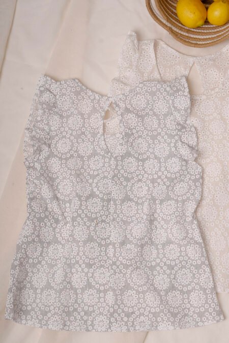 Musculosa Gota Poplin Con Broderie «FRIDA» - Imagen 3