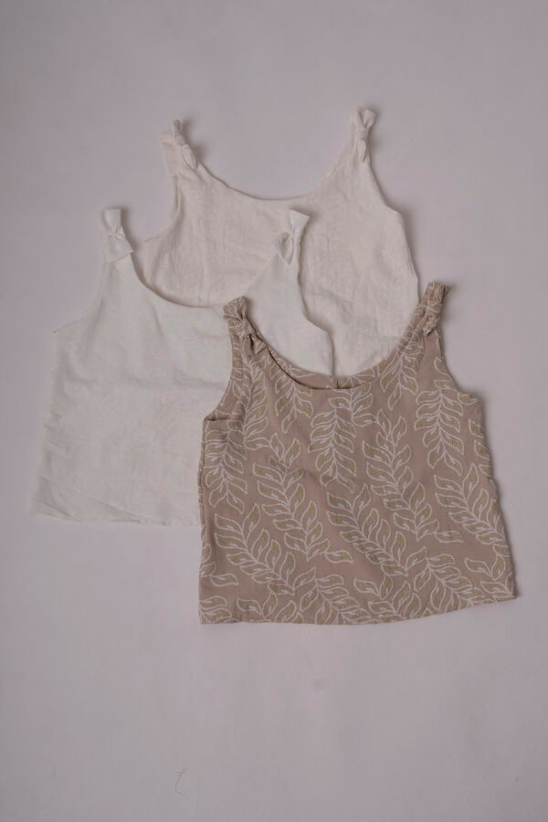 Musculosa cey puffing moño en los hombros "OASIS" - Blanco