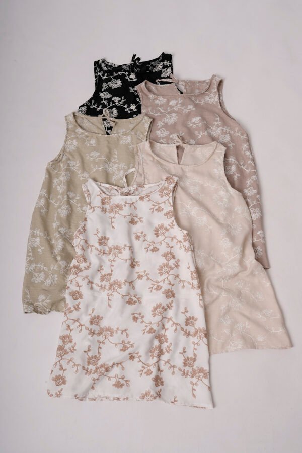 Solero para atar atras lino broderie "VALERY"