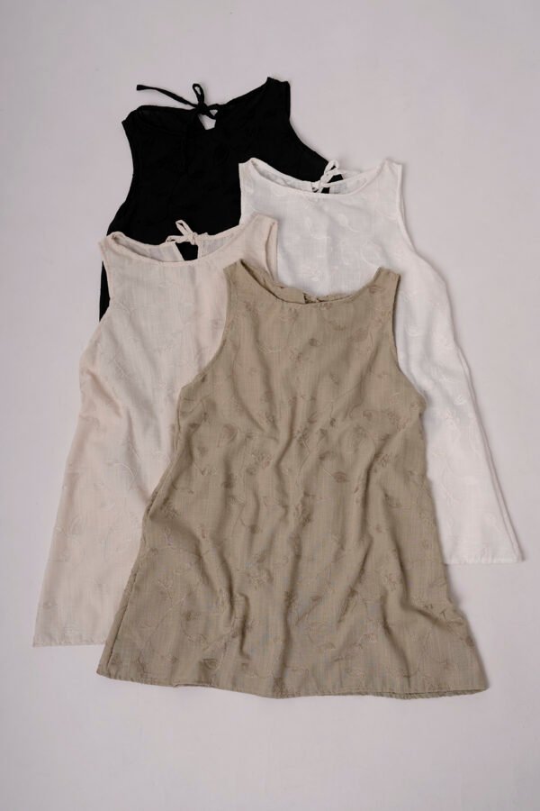 Solero para atar atras lino broderie "KIWI"