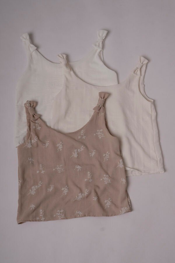 Musculosa cey puffing moño en los hombros "ADISA" - Crema