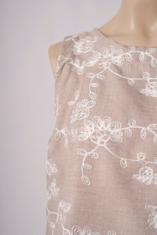 Musculosa lino broderie "UMA"