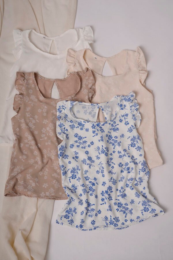 Musculosa gota cey puffing "BEA" - Blanco con Azul, XL