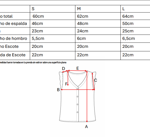 Musculosa volado con botones broderie crep "BLOOM"