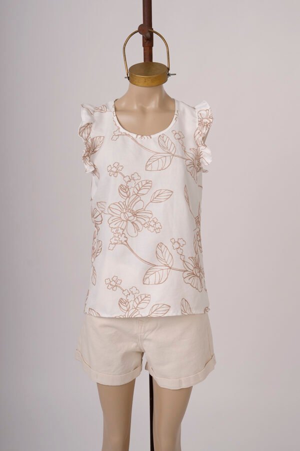 Musculosa gota lino broderie "TONY"