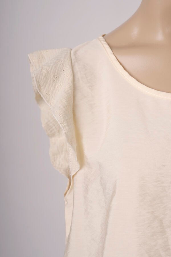 Musculosa gota satin mate manga broderie algodon para atar atras "ESTELA"