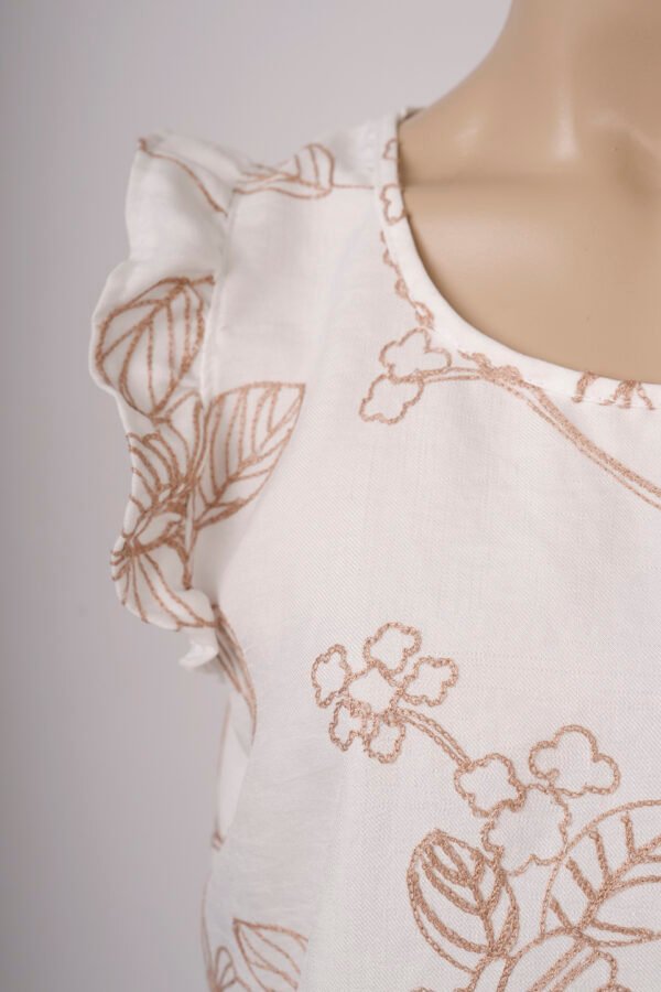 Musculosa gota lino broderie "TONY"