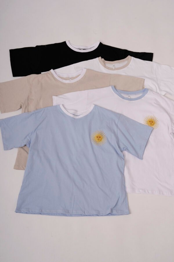 Remera boxy jersey sol de mayo lado izquierdo en dtf "SUN"