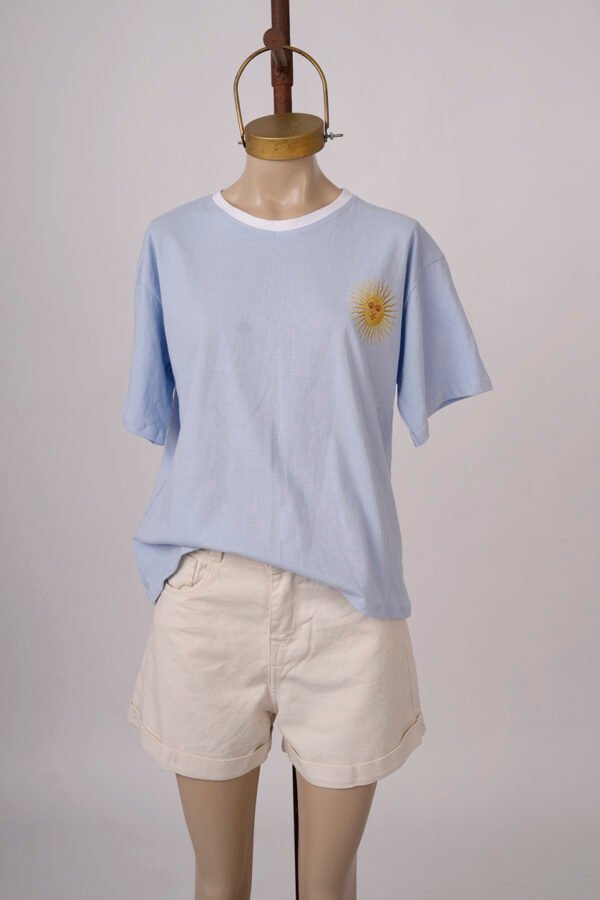Remera boxy jersey sol de mayo lado izquierdo en dtf "SUN"