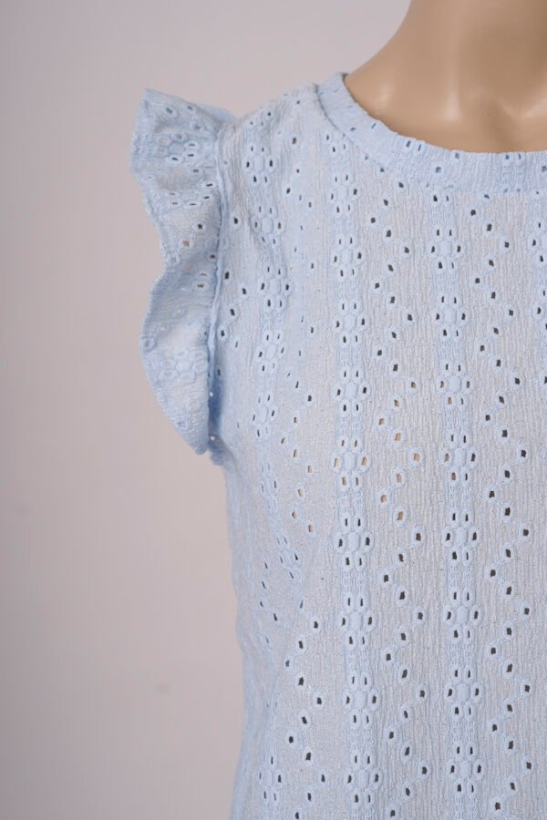 Musculosa gota con moño atras broderie crep "PAO"