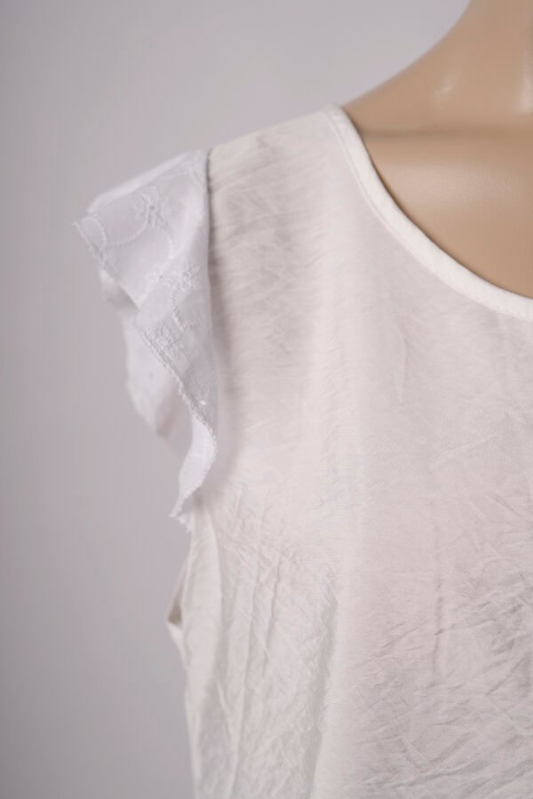 Musculosa gota satin mate manga broderie plano para atar atras "ADA"