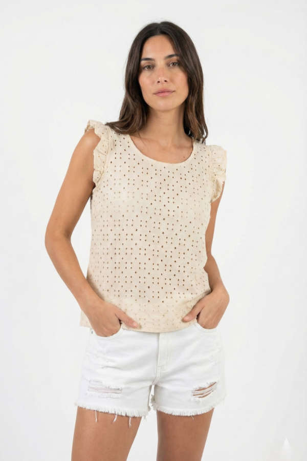Musculosa gota broderie "DELVIN"