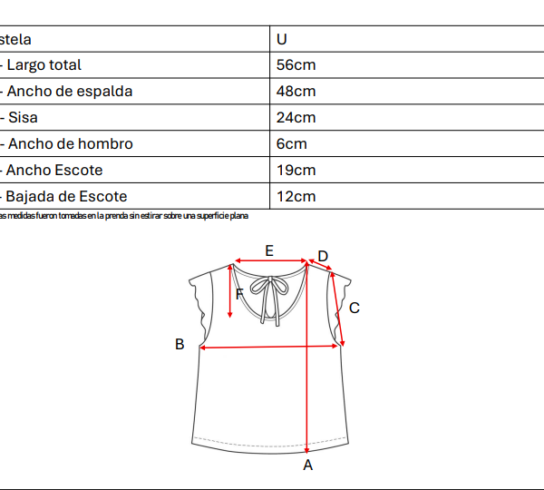 Musculosa gota satin mate manga broderie algodon para atar atras "ESTELA"