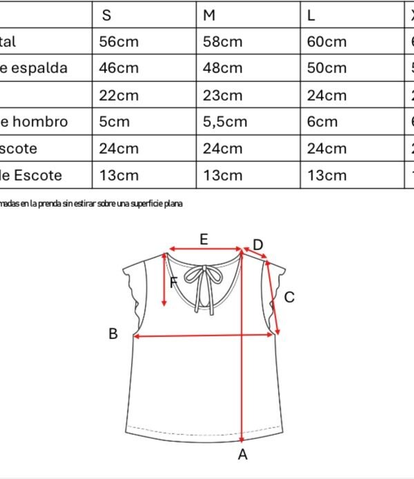 Musculosa gota satin mate manga broderie algodon para atar atras "ESTELA"