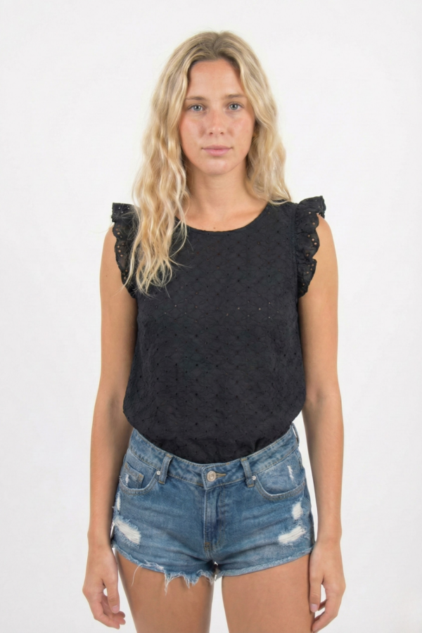 Musculosa con gota broderie plano "LURY"