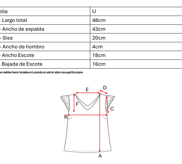 Musculosa satin mate manga broderie algodon "REILA"