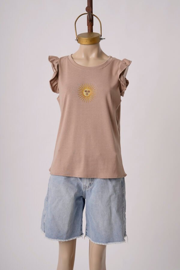 Musculosa Ribb Manga Volado Sol De Mayo Argentina En DTF "SUNNY"