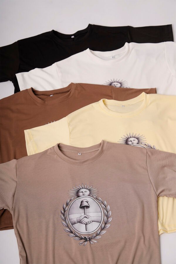 Remera Boxy Ribb Escudo Argentina En El Medio En DTF «ESCUDO»