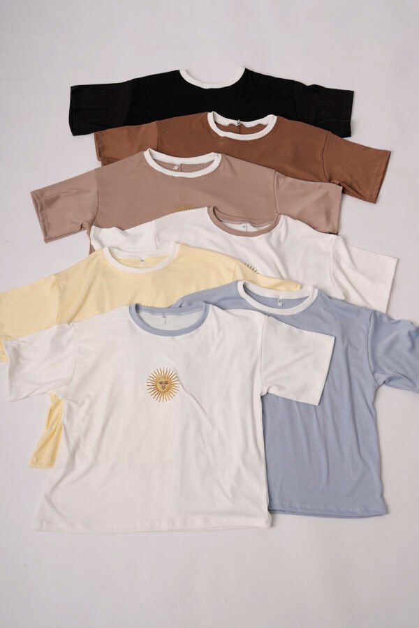 Remera Boxy Ribb Sol De Mayo Argentina En El Medio En DTF «SOLES»