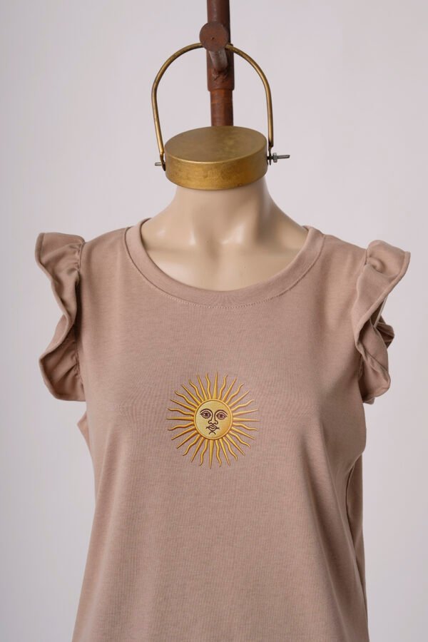 Musculosa Ribb Manga Volado Sol De Mayo Argentina En DTF "SUNNY"