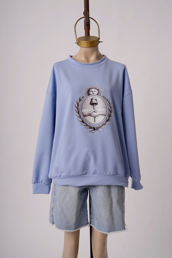 Buzo Rustico Lycra Cuello Redondo Escudo Argentina DTF "LIBERTAD"