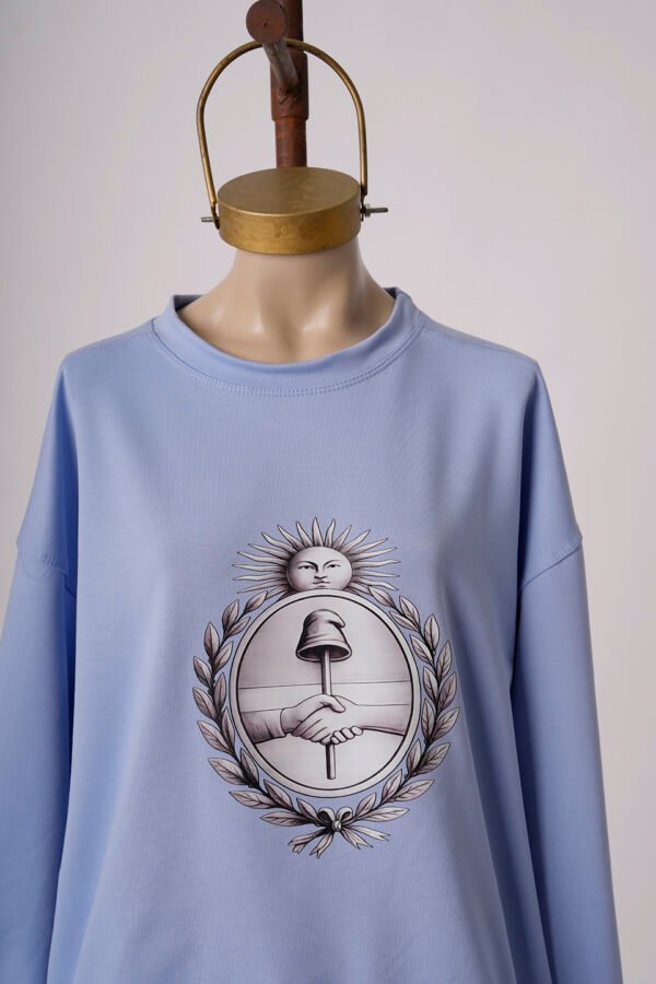 Buzo Rustico Lycra Cuello Redondo Escudo Argentina DTF "LIBERTAD"