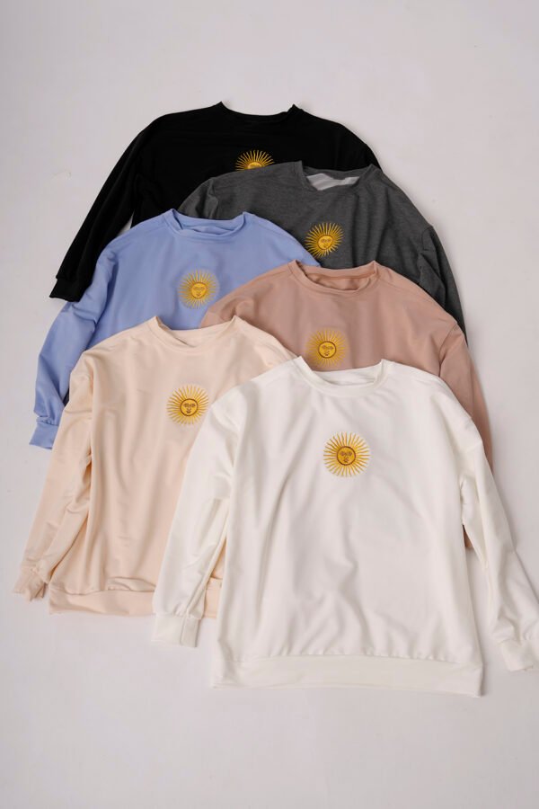 Buzo Rustico Lycra Cuello Redondo Sol De Mayo Argentina Bordado "AIRES"