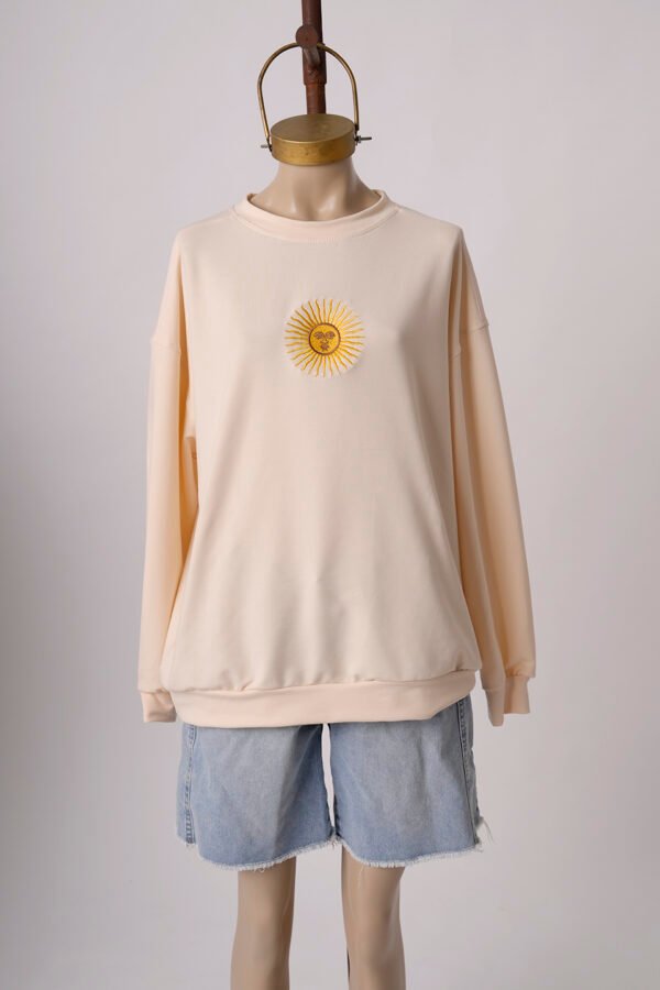 Buzo Rustico Lycra Cuello Redondo Sol De Mayo Argentina Bordado "AIRES"