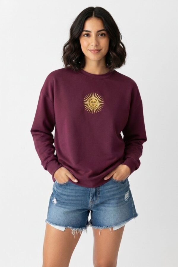 Buzo Rustico Lycra Cuello Redondo Sol De Mayo Argentina Bordado "AIRES"