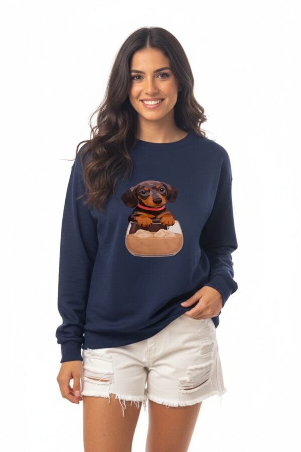 Buzo Rustico Frisado Cuello Redondo Perro Con Vaso En DTF «DOG»