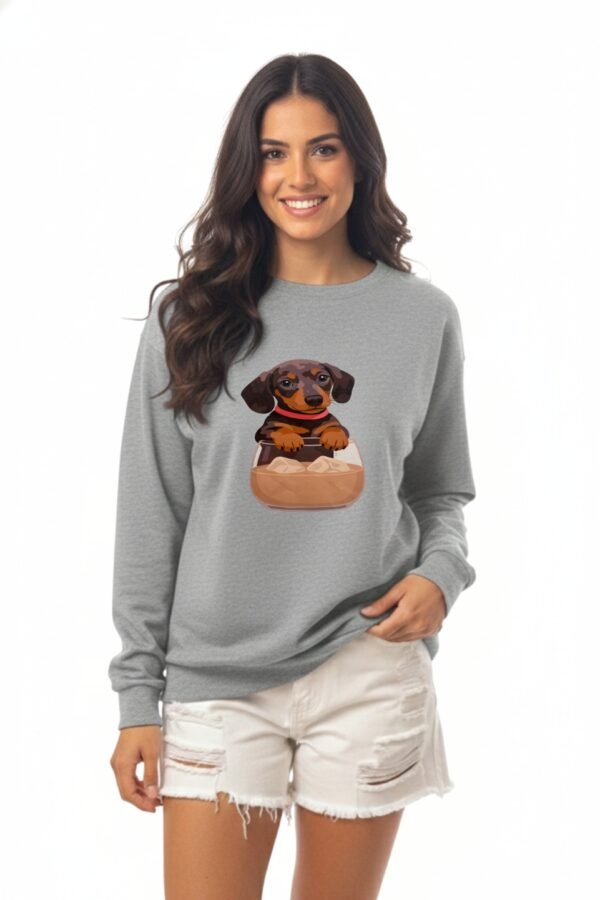 Buzo Rustico Frisado Cuello Redondo Perro Con Vaso En DTF «DOG»