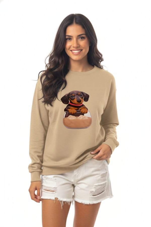 Buzo Rustico Frisado Cuello Redondo Perro Con Vaso En DTF «DOG»
