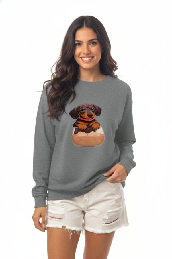 Buzo Rustico Frisado Cuello Redondo Perro Con Vaso En DTF «DOG»