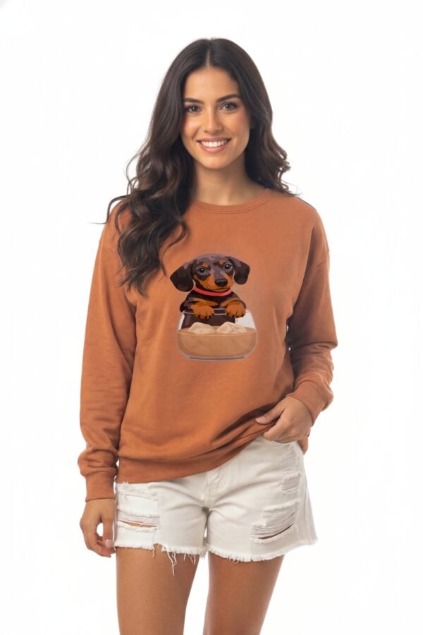 Buzo Rustico Frisado Cuello Redondo Perro Con Vaso En DTF «DOG»