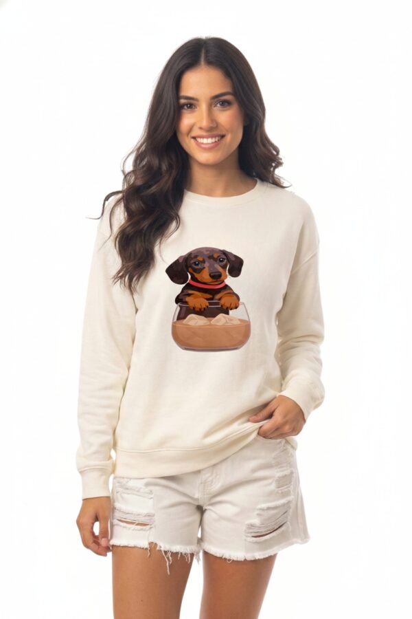 Buzo Rustico Frisado Cuello Redondo Perro Con Vaso En DTF «DOG»