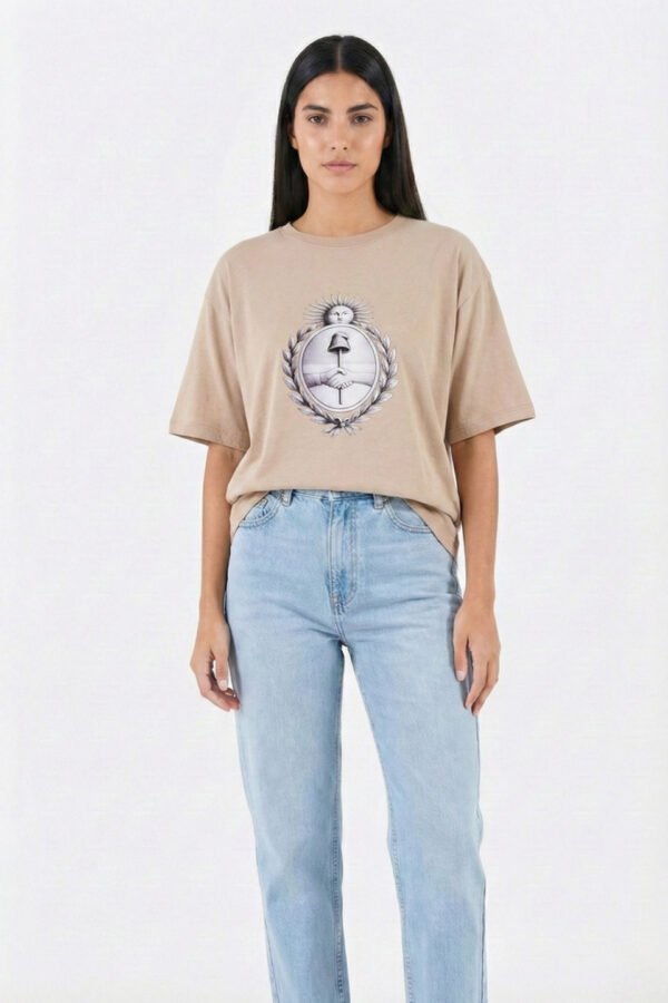 Remera Boxy Ribb Escudo Argentina En El Medio En DTF «ESCUDO»