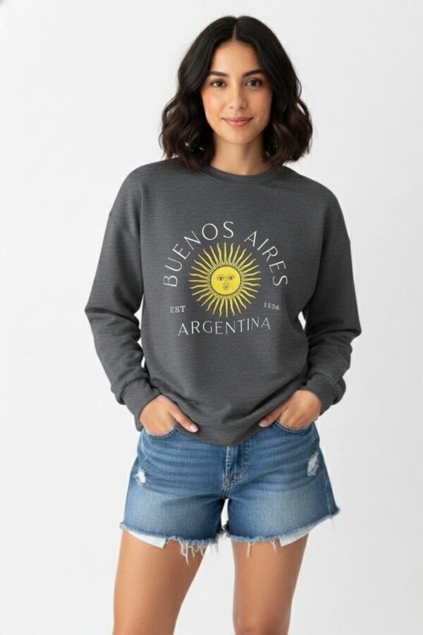 Buzo Rustico Lycra Cuello Redondo Sol De Mayo Argentina Estampado "1536"