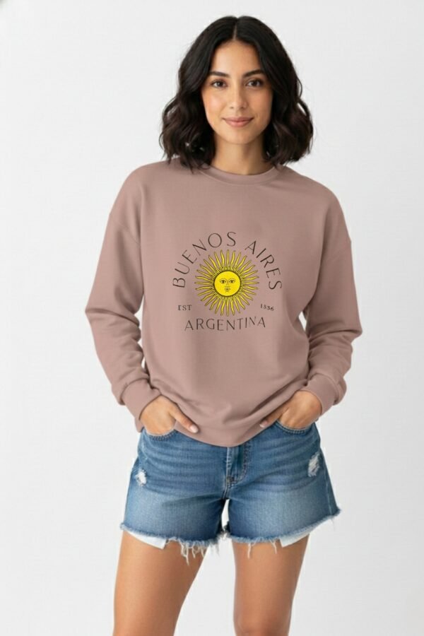 Buzo Rustico Lycra Cuello Redondo Sol De Mayo Argentina Estampado "1536"