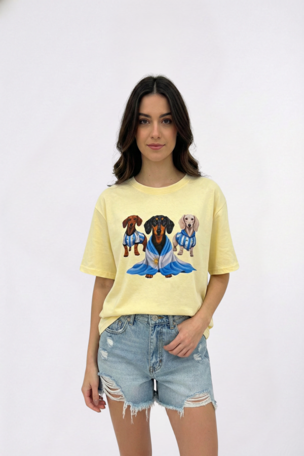 Remera Boxy Ribb Perros Con Ropa De Argentina DTF "PERRITOS"