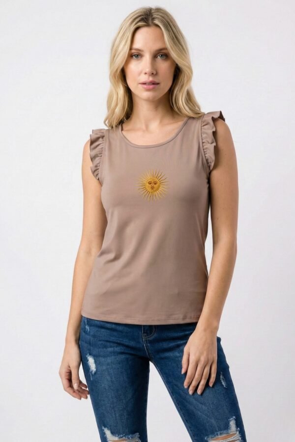 Musculosa Ribb Manga Volado Sol De Mayo Argentina En DTF "SUNNY"